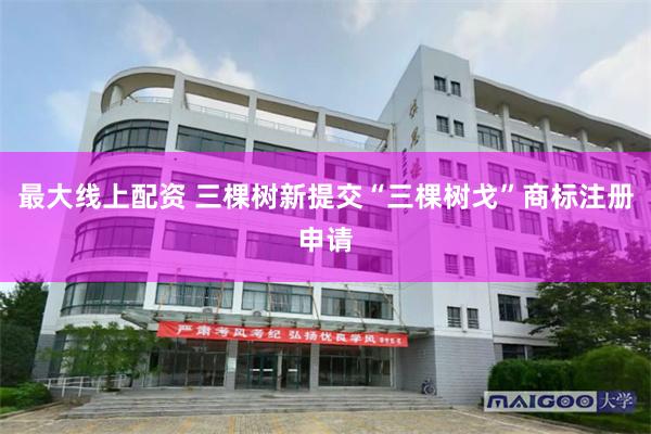 最大线上配资 三棵树新提交“三棵树戈”商标注册申请
