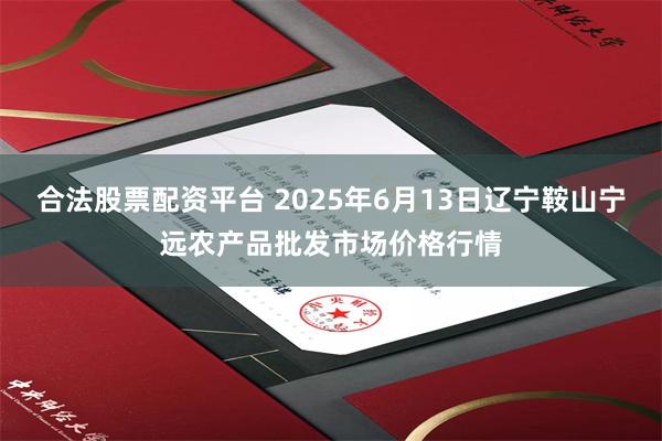 合法股票配资平台 2025年6月13日辽宁鞍山宁远农产品批发市场价格行情