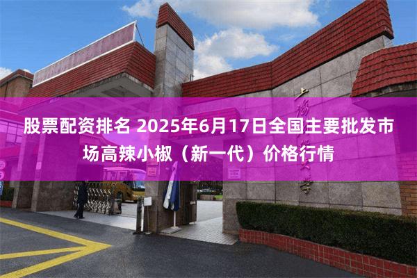 股票配资排名 2025年6月17日全国主要批发市场高辣小椒（新一代）价格行情